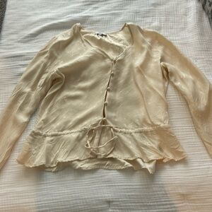 Rails cream button down tie shirt